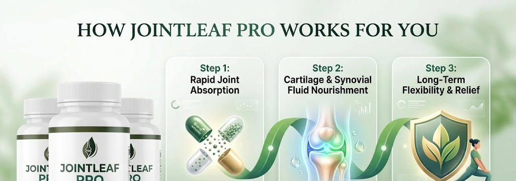 How JointLeaf Pro works: rapid joint absorption, cartilage and synovial fluid nourishment, long-term flexibility and relief